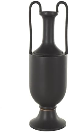 Deco 79 Matte Black Ceramic Fluted Urn Vase