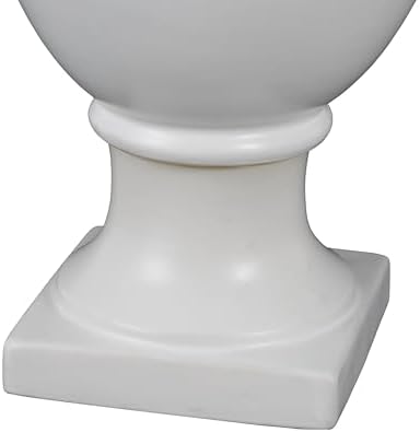 Deco 79 White Ceramic Fluted Urn Vase with Handles
