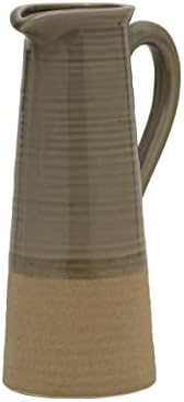 Elements Ceramic Pitcher Vase Sage Green 15 Inch