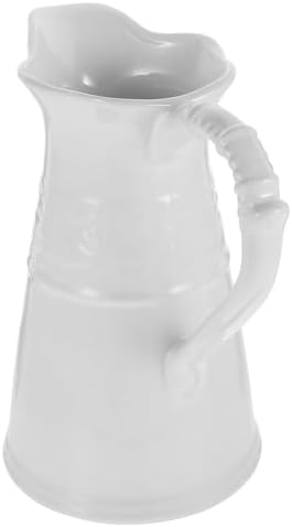 Amosfun White Ceramic Pitcher Vase 76 Inch