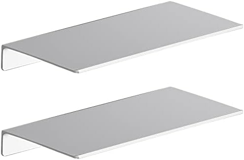 Danpoo 2PCS Silver Floating Shelves for Wall Storage