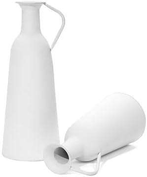 LuxenHome 2 Pc Iron Metal Pitcher Vase Set