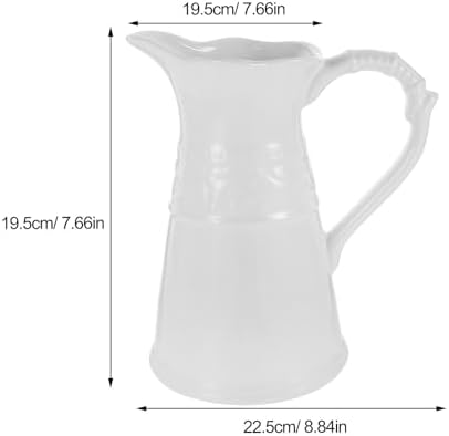 Amosfun White Ceramic Pitcher Vase 76 Inch