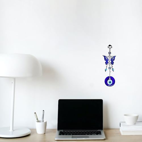 Blue Butterfly Evil Eye Wall Hanging Decor