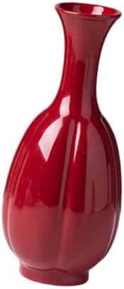 Red Ceramic Vase Farmhouse Pitcher Decorative Vase