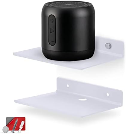 BRAINWAVZ Floating Metal Wall Shelf 2-Pack White