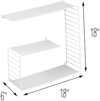 Honey-Can-Do 3-Tier Floating Square Metal Wall Shelf White