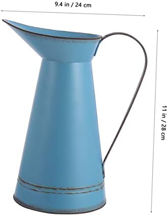 Unomor 2pcs Retro Metal Flower Vase with Bucket Pot Design