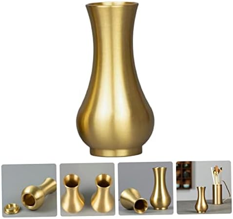 VINTORKY 1Pc Brass Flower Holder Vase for Home Decor