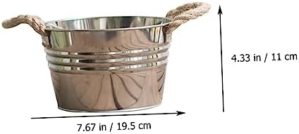 BESPORTBLE Rustic Bucket Vase with Hemp Rope Handle