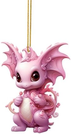 Generic Pink Dragon Christmas Tree Ornament Acrylic