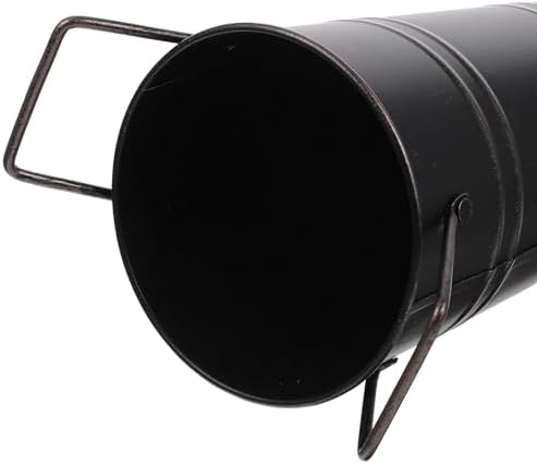 Beavorty Metal Flower Vase Bucket Rustic Decorative Planter Black