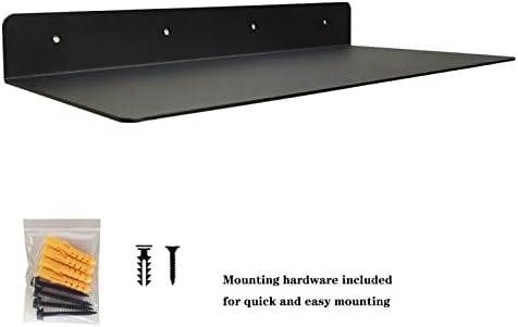 Heavy Duty Black Linear Metal Wall Shelf for Modern Living Room