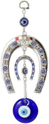 Tied Ribbons Evil Eye Hanging Ornament Set - 2 Pcs 10 Inch Metal