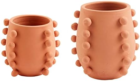 Mud Pie Terracotta Bead Vase Small 5x4