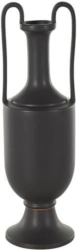 Deco 79 Matte Black Ceramic Fluted Urn Vase