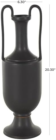 Deco 79 Matte Black Ceramic Fluted Urn Vase