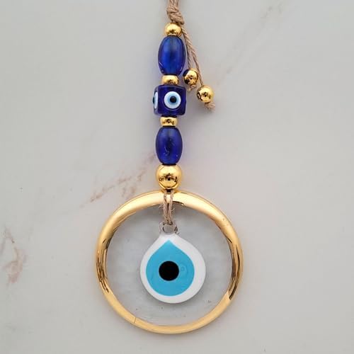 35 Inch Transparent Gold Evil Eye Wall Hanging