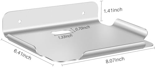 8x64 Floating Metal Wall Shelf for Smart Home Devices - Silver