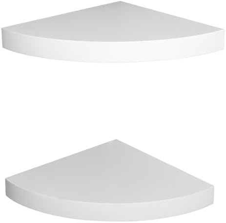 Ahdecor White Corner Shelves Set of 2