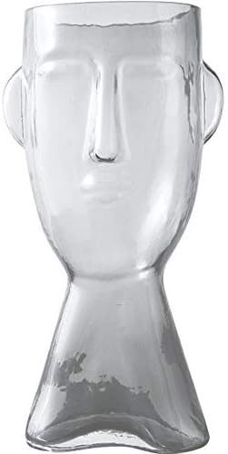 Floral Vase Glass Decorative Large Head Planter Urn