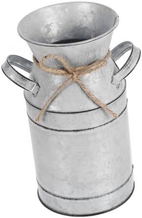 Rustic Metal Jug Vase for Flowers and Decor