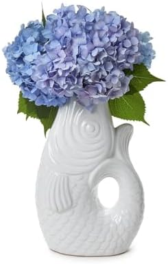 Twos Company Large Fish Vase 12 Inch Ceramic White