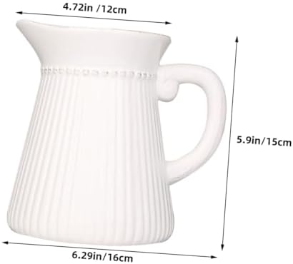 BESTYASH White Ceramic Flower Vase Simple Decorative Design