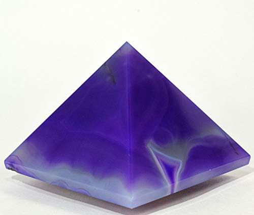 HQRP HC Set 27 Inch Dyed Purple Banded Agate Pyramid Clear Quartz Pebble