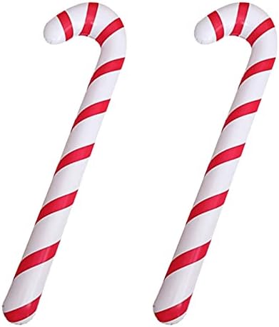 2 Pcs Christmas Wood Candy Canes Decorative Hanging Ornaments