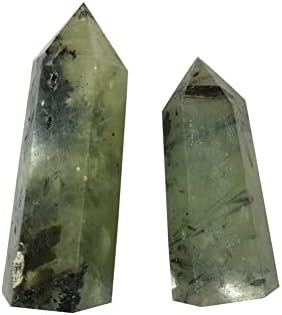 PEKMAR Natural Crystal Green Grape Quartz Rod Decor
