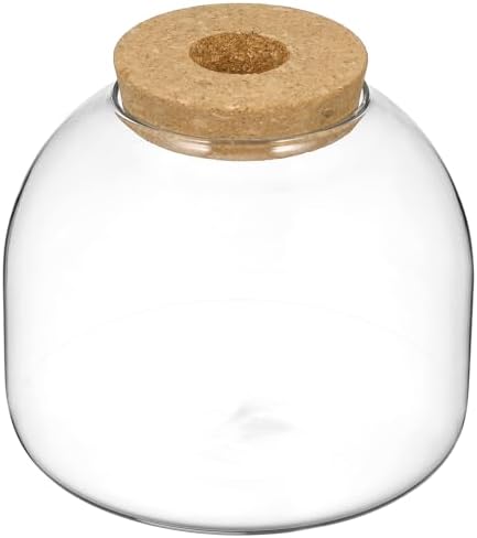 Happyyami Glass Terrarium Jar with Wood Cork