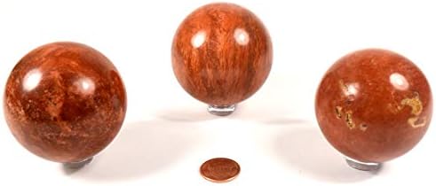 HQRP 52mm Orange Fire Jasper Carved Sphere with Stand