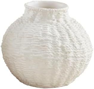 Mud Pie Woven Ceramic Round Vase Small