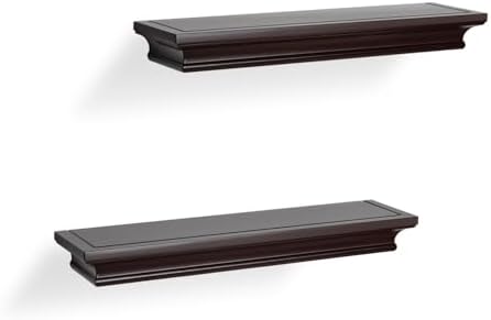 AHDECOR Floating Shelves Set of 2 Espresso Brown