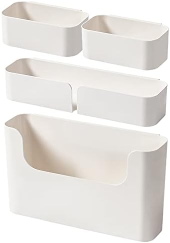 4 Pack White Floating Wall Shelf Organizer Set