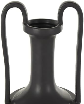Deco 79 Matte Black Ceramic Fluted Urn Vase