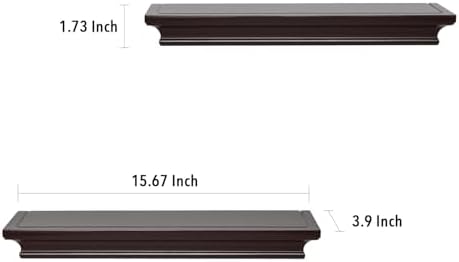 AHDECOR Floating Shelves Set of 2 Espresso Brown