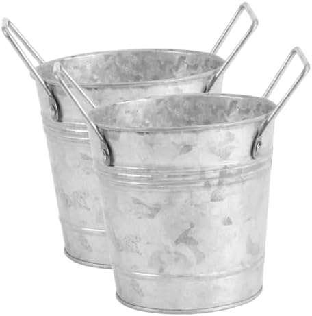 Hemoton Vintage Galvanized Flower Vases 2pcs
