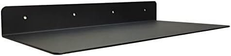 Heavy Duty Black Linear Metal Wall Shelf for Modern Living Room