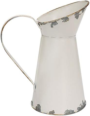 Soyizom Galvanized Metal Pitcher Vase Shabby Chic Decor