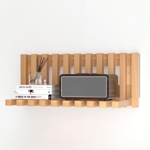 Piano Key Floating Shelf Set - 16 Inch Wall Mounted Storage