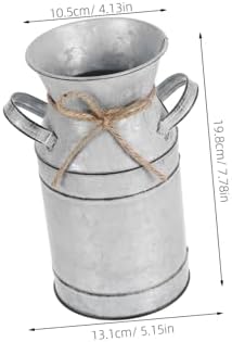 Rustic Metal Jug Vase for Flowers and Decor