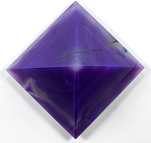 HQRP HC Set 27 Inch Dyed Purple Banded Agate Pyramid Clear Quartz Pebble