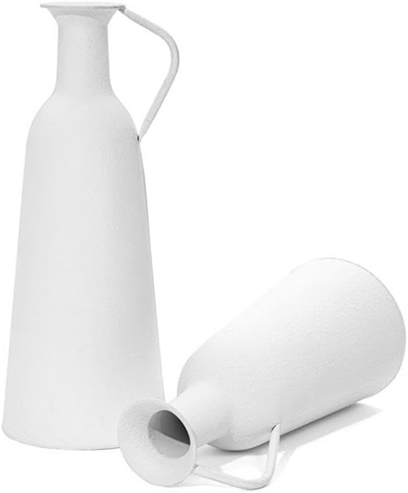 LuxenHome 2 Pc Iron Metal Pitcher Vase Set