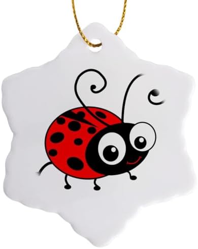 3dRose Cute Ladybug 3 Inch Porcelain Ornament