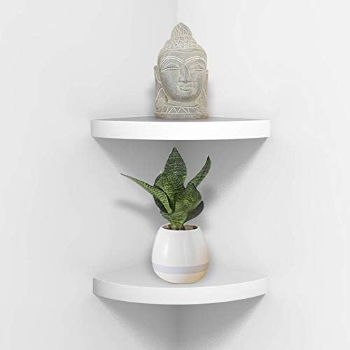 Ahdecor White Corner Shelves Set of 2