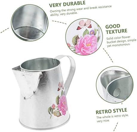 Rustic Iron Flower Vase Bucket for Home Decor