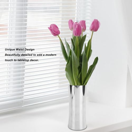 Tall 304 Stainless Steel Silver Waist Shaped Flower Vase