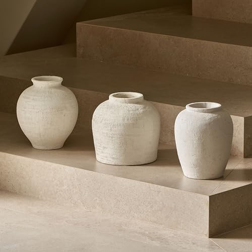 LB2 White Ceramic Large Vase 11 Inch Zen Style